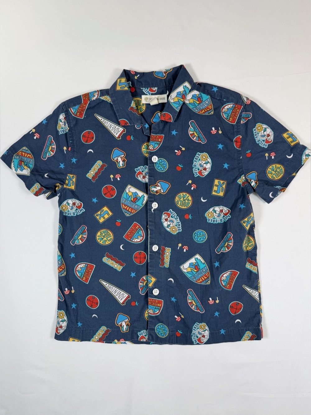 TUCKER + TATE Boys 5 Adventure Camp Button Up Shirt Outdoors Wild Canoe Camping
